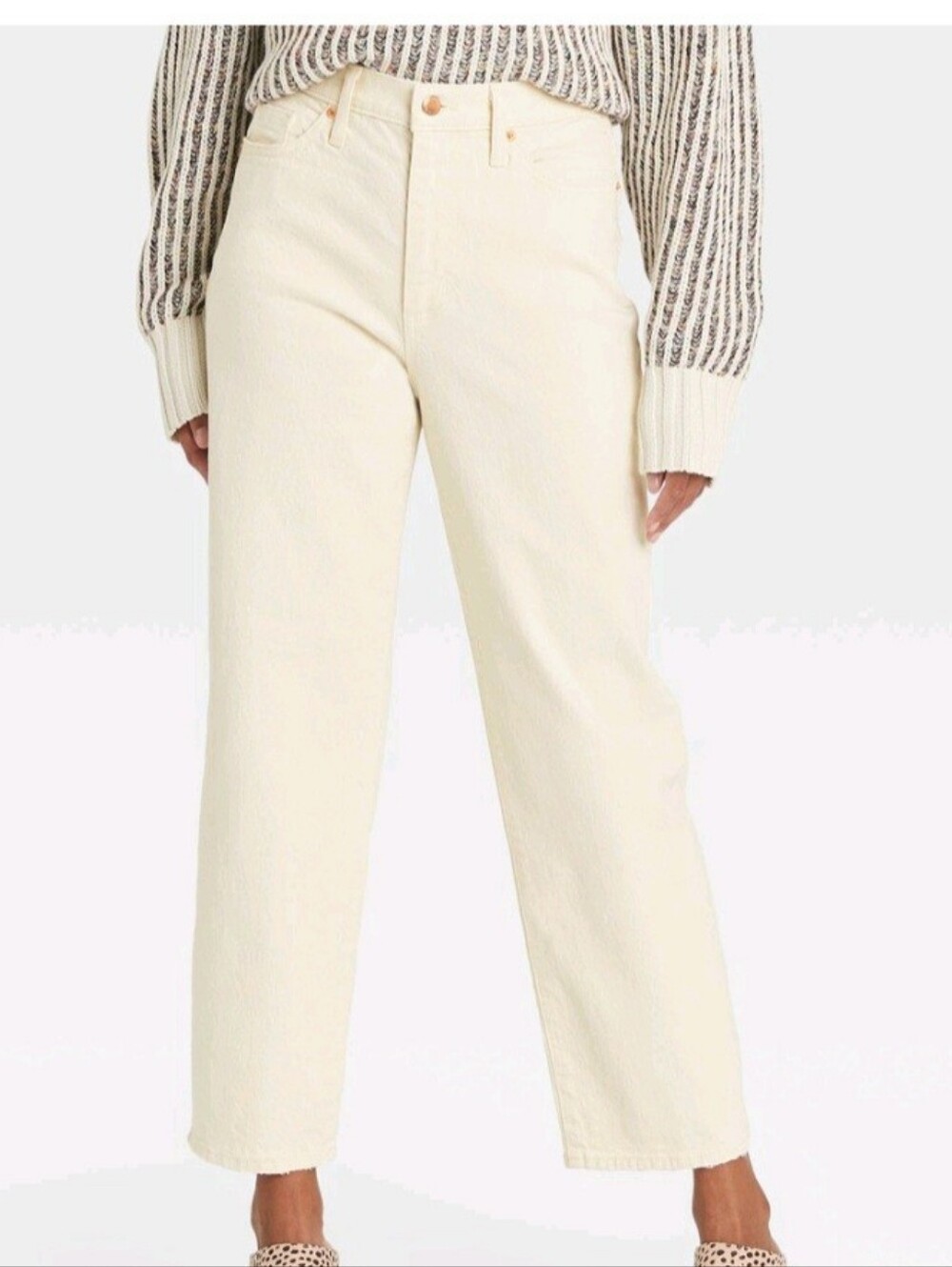 Women’s High-Rise Straight Leg Jeans — Cream
